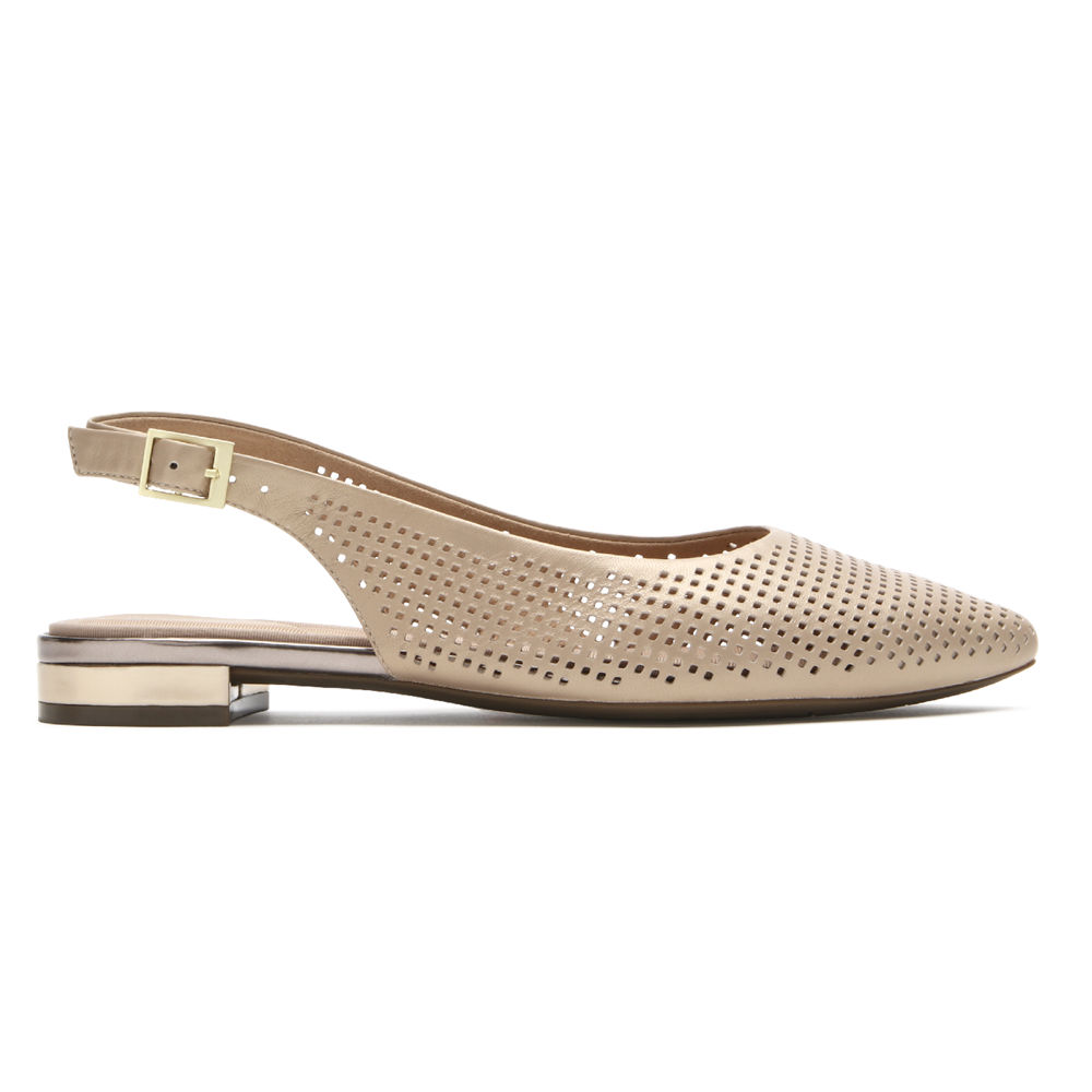 Rockport Womens Total Motion Adelyn Slingback - Flats Beige - TGA159703